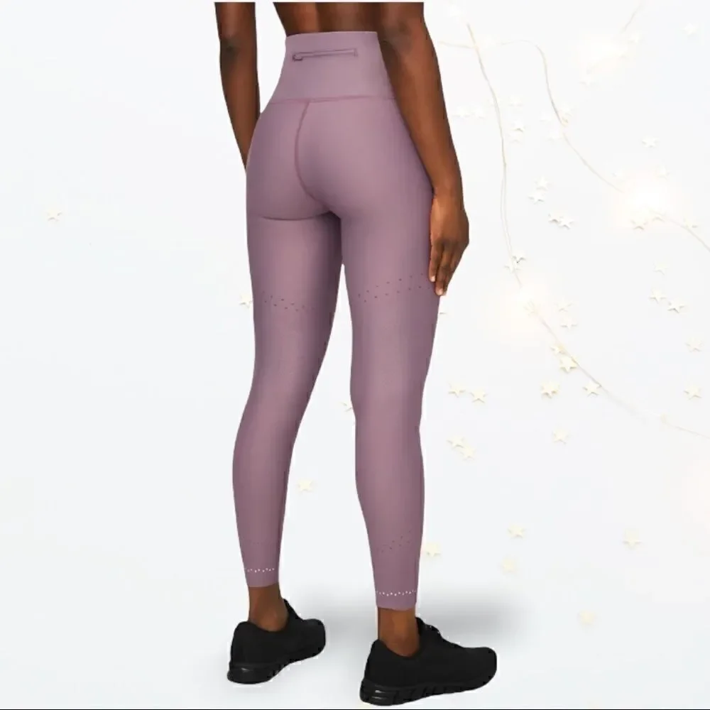 LULULEMON IN FOCUS RUN HIGH-RISE TIGHT FROSTED MULBERRY SIZE 10 LEGGINGS NWT NEW